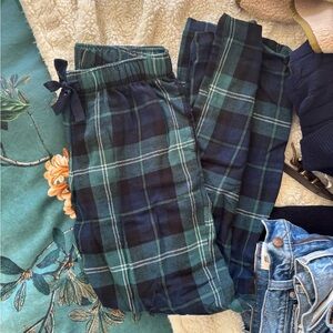 Old Navy Plaid Pajama Pants in Green and Blue